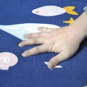 Nueva alfombra azul marino con estampado de dibujos animados de animales, alfombra suave de terciopelo Coral <span class=keywords><strong>para</strong></span> niños, alfombra antideslizante <span class=keywords><strong>para</strong></span> habitación de bebé, Alfombra de juego de espuma viscoelástica - Product Image 5