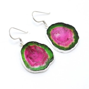 แตงโมธรรมชาติสีชีวภาพต่างหูเงินทัวร์มาลีนต่างหูเงินทัวร์มาลีน - Product Image 3