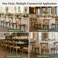 Chaises empilables commerciales d'extérieur à dossier croisé pour la restauration, idéales pour les mariages, les fêtes, les événements et les restaurants (vente en gros)