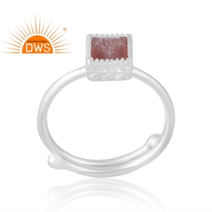 แหวนพลอยควอตซ์ธรรมชาติทำจากเงินสเตอริ925เหมาะสำหรับเป็นของขวัญสำหรับผู้หญิง - Product Image 1