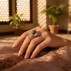 Anillo de Plata de Ley 925 con Piedra de Unakita, Elegante Tobillera Fina para Regalo de Mujer - Product Image 2