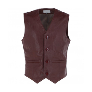 Chaleco de Cuero Genuino de Alta Calidad para Hombre, Venta Caliente, Fabricación Profesional, Chaleco de Cuero Genuino Transpirable para Uso Casual - Product Image 1