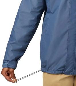 Hombres Diseño de logotipo personalizado Ropa de calle Chaqueta de lluvia cortavientos 100% Poliéster Impermeable Sellado Color azul Cremallera Hombres Chaquetas de lluvia - Product Image 4