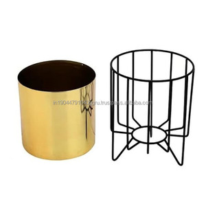 Planteur d'or de luxe de vente chaude avec le support noir prix en gros de l'Inde - Product Image 1