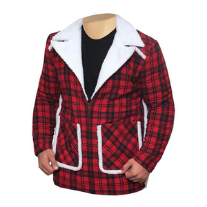 Hot Selling Red Black Faux <b>Shearling</b> Motorcycle <b>Jacket</b> Casual Style Polyester/Cotton Zipper Winter Windproof OEM Service - Product Image 3