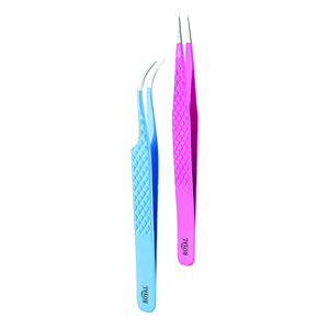 Pinces professionnelles pour extensions de cils Royal Tweezers, en acier inoxydable, antimagnétiques, durables, avec logo et emballage personnalisés - Product Image 1