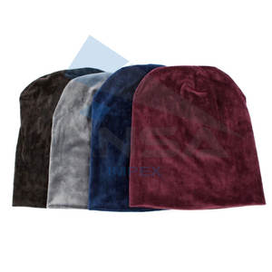 Venta al por mayor de terciopelo Beanie Hat para los hombres de tamaño personalizado de invierno Headwear Skullies Beanies Look Casual Top Hat Style - Product Image 1