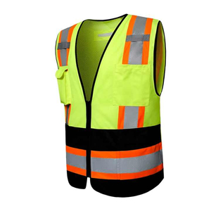 Logo personnalisé gilet de travailleur de sécurité réfléchissant jaune fluorescent haute visibilité polyester classe 2 gilet de sécurité au travail avec poches - Product Image 3