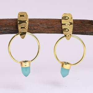 Pendientes de estilo clásico de Plata de Ley 925 con cuentas de piedras preciosas, accesorio de joyería de moda - Product Image 5