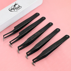 Đánh giá hàng đầu khối lượng Nga lông mi 90 độ Angled Lash nhíp mở rộng lông mi kim cương Grip Fine-Point khối lượng fan tạo ra - Product Image 2