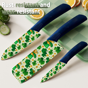 Novedades, Juego de Cuchillos Santoku Profesionales, Hoja de Cerámica, Plástico, Ambidiestro, Apto para Lavavajillas, para Cocina Casera, Preparación de Comidas, en Existencia - Product Image 4