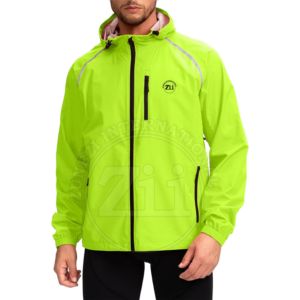 Mens High Visibility Yellow <b>Silver</b> Reflective Waterproof ANSI Class 2 LED Flash Logo Work Jacket Cotton Material for - Product Image 1