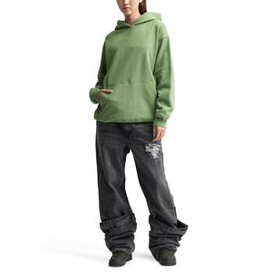 Femmes 100% coton goutte-épaule surdimensionné sweats à capuche manches longues avant sérigraphie Design lourd pour l'hiver décontracté 2026 - Product Image 3