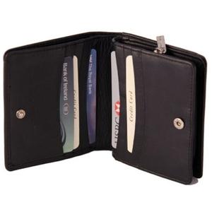 Porte-cartes de crédit en cuir souple avec bouton de verrouillage - Product Image 2