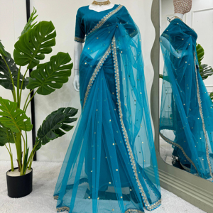 Vente en gros de la collection Saree de luxe Heavy Tibby Silk & Mono Bangalore Silk avec un savoir-faire exquis pour les détaillants. - Product Image 1