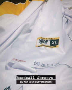 ชุดเบสบอลผู้ใหญ่ สีทีมและโลโก้สั่งทำได้ ระบายอากาศได้ดี ผ้าโพลีเอสเตอร์ 100% ไซส์ใหญ่ ป้องกันแบคทีเรีย - Product Image 5