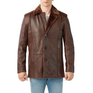 Manteau en cuir décontracté pour hommes en gros Manteau en cuir de mouton véritable respirant pour hommes fabriqué au Pakistan - Product Image 1