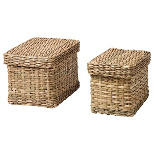Caja de almacenamiento de pasto marino con tapa, caja de almacenamiento hecha a mano, ecológica, natural, para el hogar y decoración del hogar, venta al por mayor desde Vietnam - Product Image 1