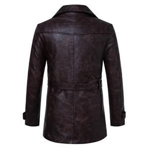 เสื้อโค้ทลำลองสีตามสั่งสำหรับผู้ชาย ผลิตโดยผู้ผลิตเสื้อโค้ทหนังวัวคุณภาพสูง ดีไซน์ทันสมัย ปกเสื้อแบบพับได้ - Product Image 6