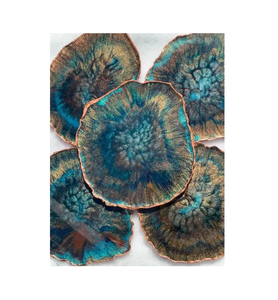 Posavasos de resina geométricos de diseño hecho a mano para tapetes de café y almohadillas de color en entornos domésticos contemporáneos - Product Image 6