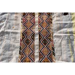 Alfombra turca Étnica Vintage 4,3 X 4.6ft Clásico Blanco Amarillo Patchwork Diseño Lana Látex Rectangular Área grande para sala de pasillo - Product Image 5