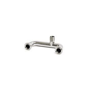 Colector de escape personalizado Inox Italia de acero inoxidable 316L con abrazadera triple, modelo 7307, pulido a espejo por dentro y por fuera, hecho en Italia - Product Image 2