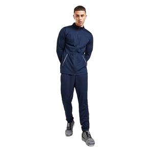 Ensemble de sport décontracté pour homme, sweat à capuche zippé, impression personnalisée OEM, survêtement avec passepoil sur les poches latérales - Product Image 1