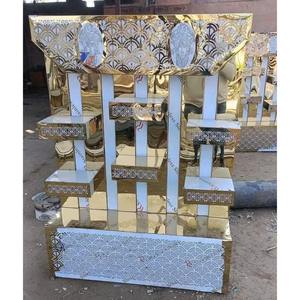 Mostrador de alimentos retroiluminado con estructura de acero inoxidable para bodas, banquetes, buffet, eventos de hoteles y funciones al aire libre - Product Image 1