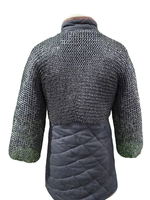 Demi-chaussette en maille d'acier doux faite à la main, rivetée à plat avec anneaux de fixation, pour chevalier médiéval, armure viking, pour événements de cosplay