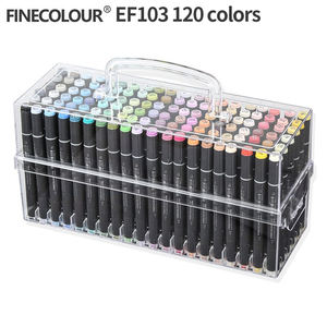 精细彩色120颜色EF100 EF101 EF102 EF103 EF104酒精基可再填充素描画画笔艺术记号笔套装 - Product Image 5