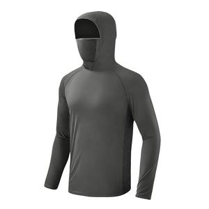 Sudadera CON CAPUCHA DE PESCA personalizada para hombre, de secado rápido, manga larga para exteriores, malla de protección solar, máscara de pesca, con bucles para el pulgar - Product Image 3