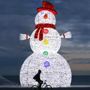 Commerciële Grote Outdoor Kerstversiering Rgb Emitting Led Sneeuwpop Motief Lichten Ip65 Beoordeeld Voor Landschap Gebruik