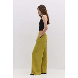 Pantalon décontracté texturé 100% polyester coupe classique longueur midi - Product Image 2