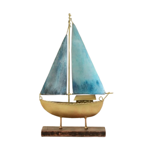 <b>Table</b> <b>Accessories</b> Modern Tabletop Metal <b>Decorative</b> Items Gold Casted Boat Shape Office Items Living Room - Product Image 1