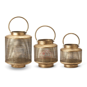 Decoración de Ramadán, Arreglos de Velas, Farol de Vela Interior, Portavelas Marroquí con Acabado en Oro Rosa - Product Image 6