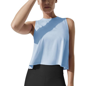 Tops cortos de entrenamiento para mujer ligeros personalizados OEM, ropa de gimnasio de verano transpirable con logotipo de etiqueta privada, Impresión de marca - Product Image 1