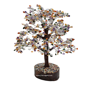 Premium fait à la main 1000-Chip Agate sept Chakra pierre Figurine multi-Chakra fil d'or arbre Feng Shui pierre semi-précieuse artisanat - Product Image 5