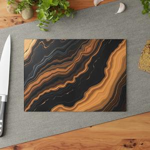 Planche à découper en marbre design marron et noir, planche de cuisine haut de gamme pour cours de cuisine, préparation des aliments et présentation, en provenance d'Inde - Product Image 4