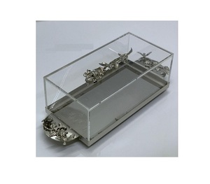 Plateau de service en acier inoxydable avec couvercle en acrylique Chocolats de couleur argent de la meilleure qualité Plateau de dattes en vrac - Product Image 1