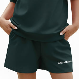 Conjunto de Camiseta y Pantalones Cortos de Algodón 100% de Alta Calidad para Mujer, Casual, Transpirable, de Secado Rápido, MOQ Bajo - Product Image 5