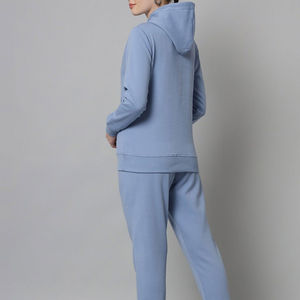 Diseño personalizado invierno con capucha transpirable mujeres chándales uso al aire libre de alta calidad de color sólido de lana a prueba de viento al por mayor OEM - Product Image 4