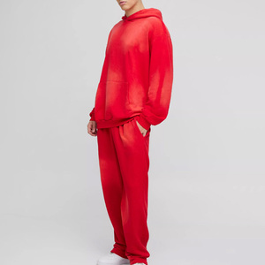 Ensemble de survêtements unisexe personnalisé avec design streetwear imprimé effet délavé, services de logo, gradation des tailles et support pour les commandes en gros - Product Image 3