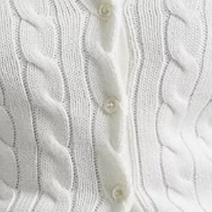 Automne femmes blanc câble tricot Cardigan pull classique boutonné col en v doux à manches longues hiver décontracté et tenue de bureau - Product Image 5