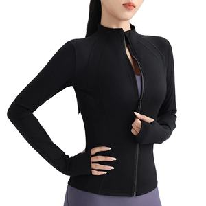 Veste coupe-vent pour femme, haute qualité, en spandex et polyester, confortable, à manches longues, fermeture éclair, pour la gym, le fitness et l'entraînement - Product Image 4