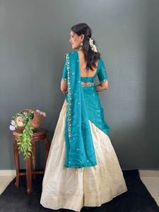 Festival lanzamiento Lehenga Choli suave Dola algodón seda Digital impreso Micro algodón ropa festiva lehenga choli dupatta - Product Image 2