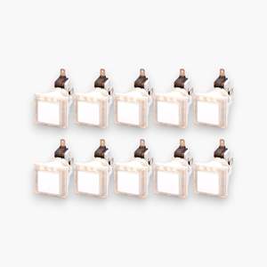 Juego de 10 Botones Cuadrados de Retorno de Monedas con Luces LED y Microinterruptor de Plástico, Envío Gratis para Accesorios de Máquinas Recreativas - Product Image 1