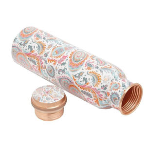 Botella de agua de alta calidad hecha de cobre puro para oficina, gimnasio y Yoga, botella de cobre Ayurveda, botellas de utensilios de cocina indios hechos a mano - Product Image 6