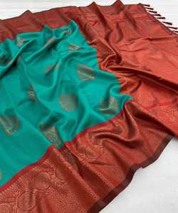 ผ้าสารีลักษณะแบบดั้งเดิมที่เฉลิมฉลองมรดกวัฒนธรรมที่มั่งคั่งของอินเดียและฝีมือฝีมือแบบดั้งเดิม - Product Image 6