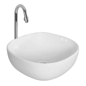 A la venta Lavabo de encimera cuadrado blanco de cerámica Fregadero de lavado a mano de porcelana para baño Cocina Sala de estar - Product Image 4