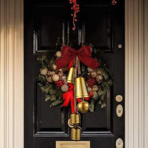 Campana de vacaciones de Metal tradicional, adorno hecho a mano para decoración de temporada, cascabeles festivos para entradas de casas, venta al por mayor - Product Image 5